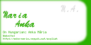 maria anka business card